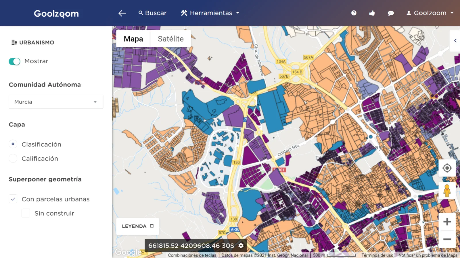 The tool for consulting urban planning in Spain