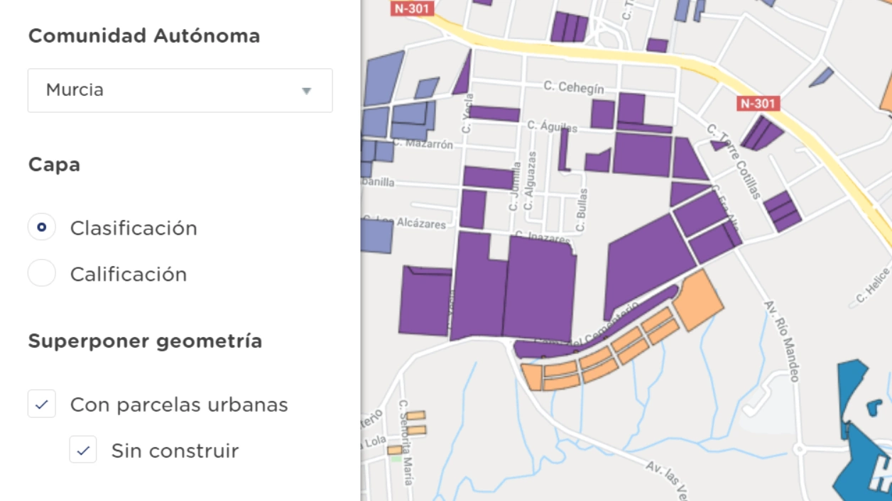 Find undeveloped plots of land